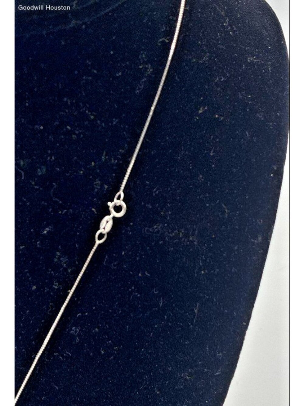 14K White Gold Box Chain 20" Necklace Moissanite Purple Crystal Pendant 6.7gRAM - Picture 6 of 8